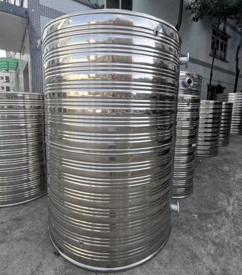 Threaded Insulated vertical stainless steel water tank With 80 degree Temperature